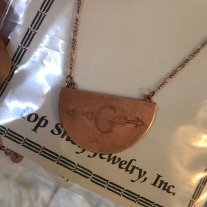 “G” brass initial necklace